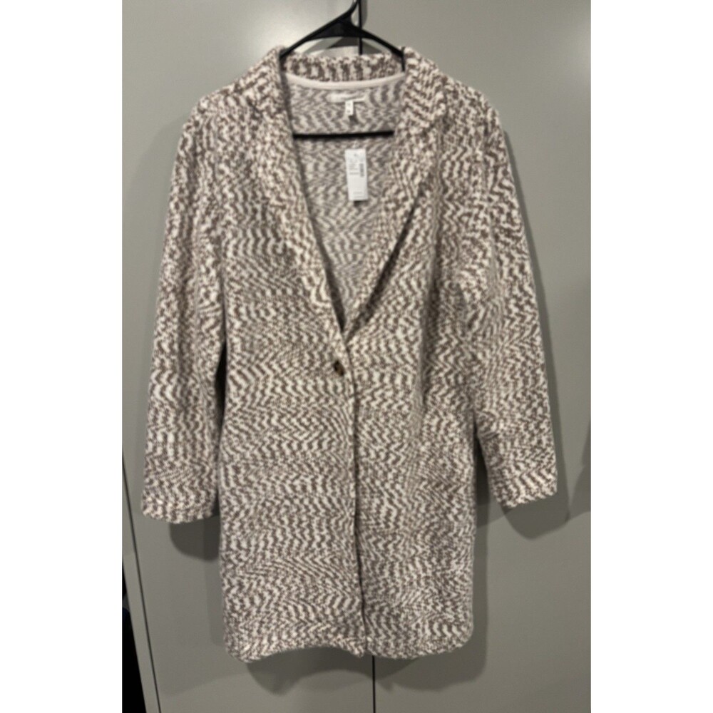 NEW Maurices Women's Medium Brown and White Herringbone One Button Jacket